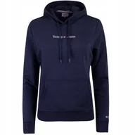 Bluzy damskie - TOMMY HILFIGER BLUZA DAMSKA Z KAPTUREM GRANAT r.S - miniaturka - grafika 1
