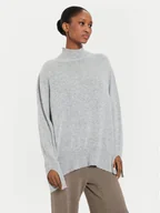 Swetry damskie - Kontatto Golf 3M0241 Szary Regular Fit - miniaturka - grafika 1