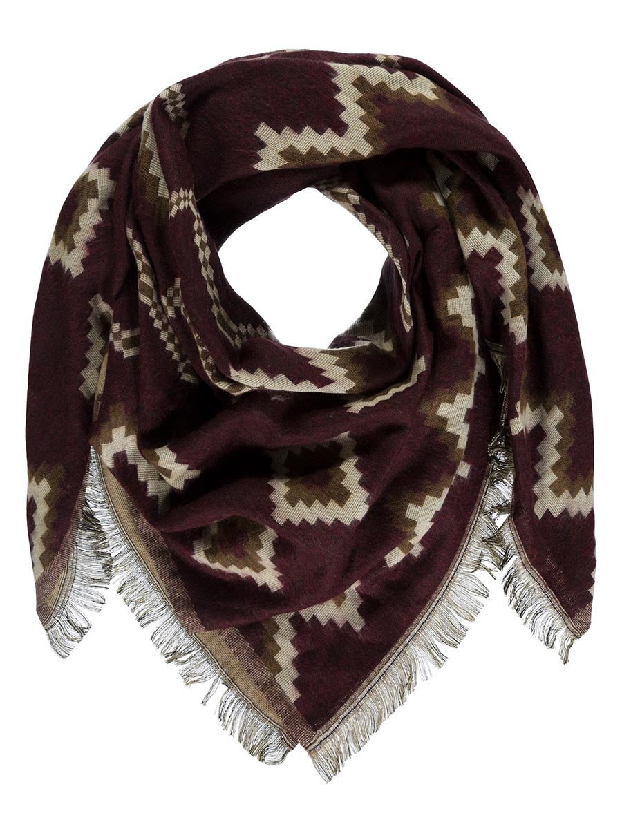 Damski szalik w zygzaki czerwony Passigatti