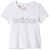 Koszulki dla dziewczynek - Adidas Koszulka dziewczęca G Lin biały/czarny 7 Years GN4045 - miniaturka - grafika 1