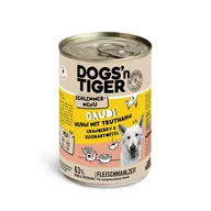 Mokra karma dla psów - Korzystny pakiet Dogs'n Tiger smakowite menu, 12 x 400 g - Kurczak z indykiem, żurawinami i batatami - miniaturka - grafika 1