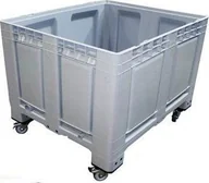 Pojemniki przemysłowe - Werit-P Skrzyniopaleta plastikowa pełna szara na kołachwym. 1200x1000x790 mm - miniaturka - grafika 1