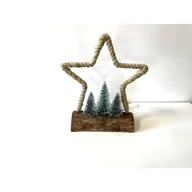 Oświetlenie świąteczne - Dekoracja 30 LED Gwiazda z choinkami 30 x 5 x 30 cm brązowy - miniaturka - grafika 1