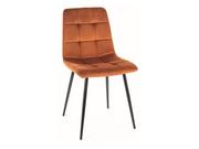 Krzesła - Krzesło tapicerowane MILA VELVET cynamonowe SIGNAL - miniaturka - grafika 1