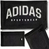 Portfele - Portfel Czarny Adidas Sportowy Męski Damski Na Rzep Rozkładany Modny - miniaturka - grafika 1