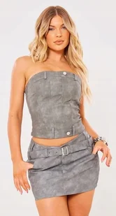 Prettylittlething Top Szary Na Zamek Damski 42 Ejg - Koszulki i topy damskie Prettylittlething Top Szary Na Zamek Damski 42 Ejg - Koszulki i topy damskie - miniaturka - grafika 1