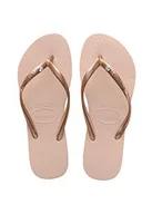 Klapki i japonki damskie - Havaianas Damskie japonki Slim Crystal Glamour, Róża baletowa, 33/34 EU - miniaturka - grafika 1