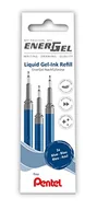 Długopisy - Pentel LRN5-3C wkład do pióra EnerGel 0,5 kulka = 0,25 mm grubość kreski, końcówka igły, 3 sztuki, niebieski - miniaturka - grafika 1