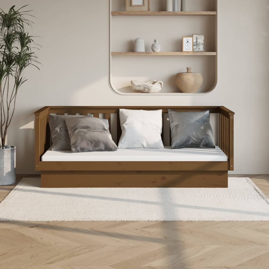 Łóżko dzienne miodowy brąz 75x190 cm lite drewno sosnowe