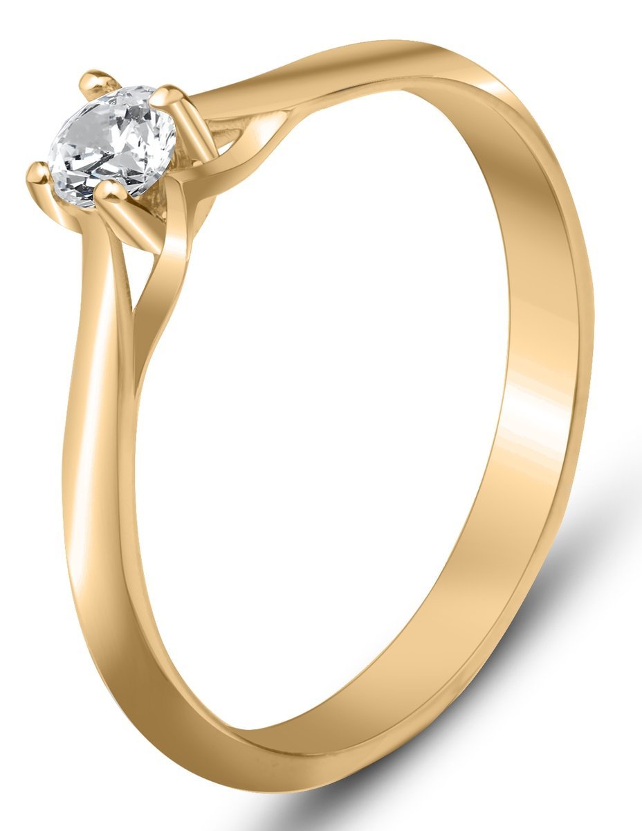 PIĘKNY ZŁOTY PIERŚCIONEK ZARĘCZYNOWY Z BIAŁYM KAMIENIEM LIVI 8KT 333