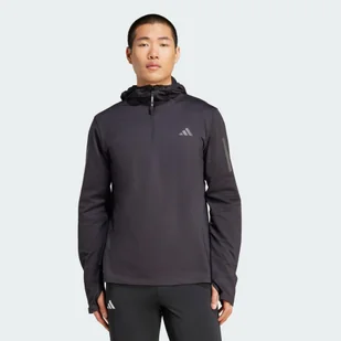 Bluza z kapturem Own The Run Winterized Hooded Half-Zip - Bluzy sportowe damskie - miniaturka - grafika 1
