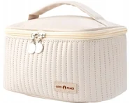 Kosmetyczka podróżna damska skórzana na kosmetyki duża kuferek do samolotu