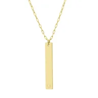 Naszyjniki - Pozłacana blaszka do grawerowania naszyjnik stal szlachetna - Manoki - miniaturka - grafika 1