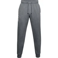 Spodnie męskie - Spodnie męskie Under Armour Rival Fleece 3Logo Jogger ciemnoszare 1357131 012-M - miniaturka - grafika 1