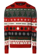 Swetry męskie - Only&Sons Sweter męski Mężczyźni Bawełna czerwony|wielokolorowy wzorzysty, XXL - miniaturka - grafika 1