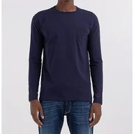 Koszulki męskie - Replay Męska koszulka z długim rękawem, krój regular slim fit, 088 Deep Blue, XS - miniaturka - grafika 1