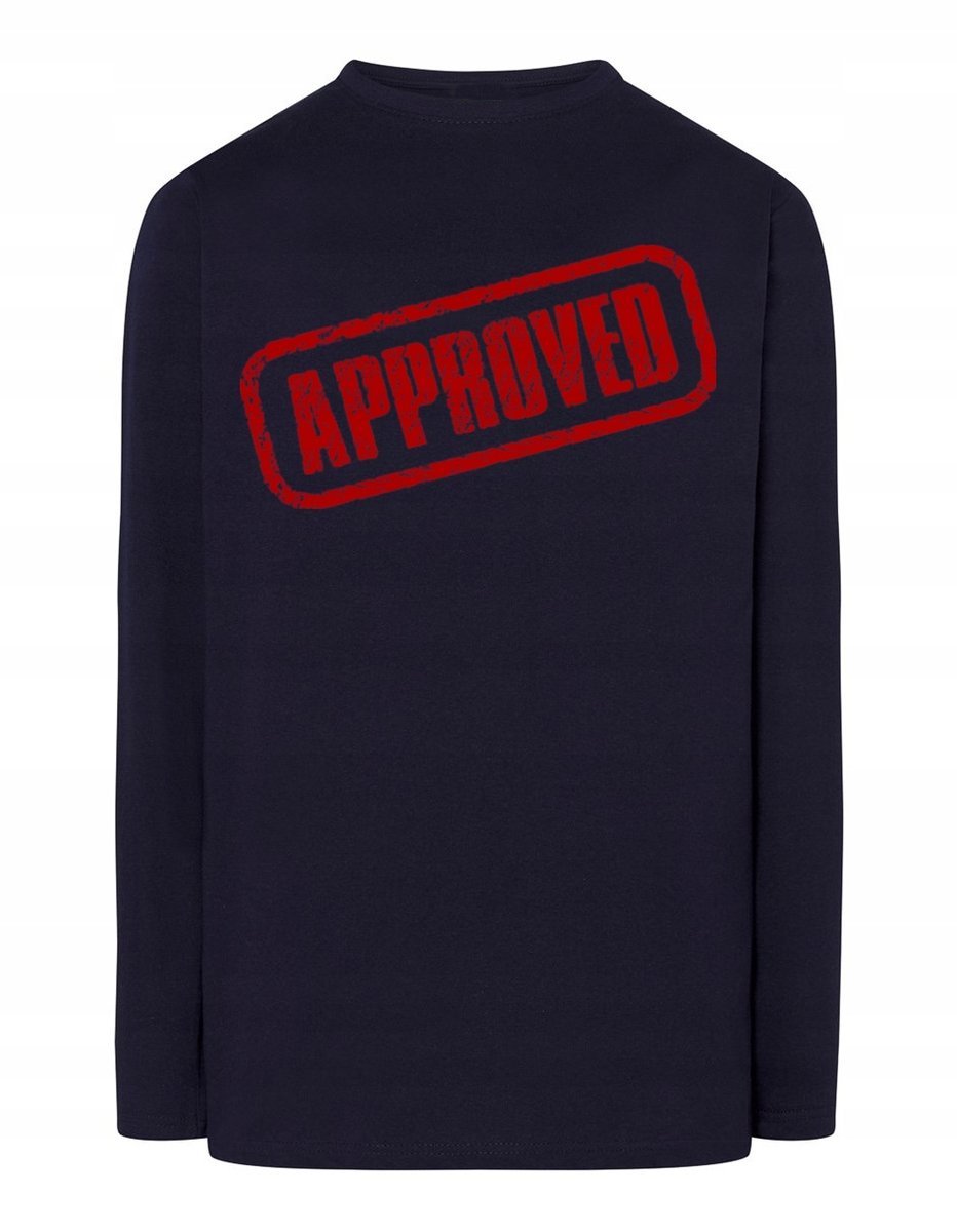 Longsleeve męski nadruk napis APPROVED r.L