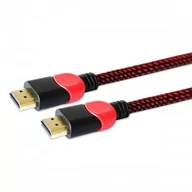 Kable - SAVIO Kabel GCL-01 (HDMI M - HDMI M; 1,8m; kolor czarno-czerwony) GCL-01 - miniaturka - grafika 1