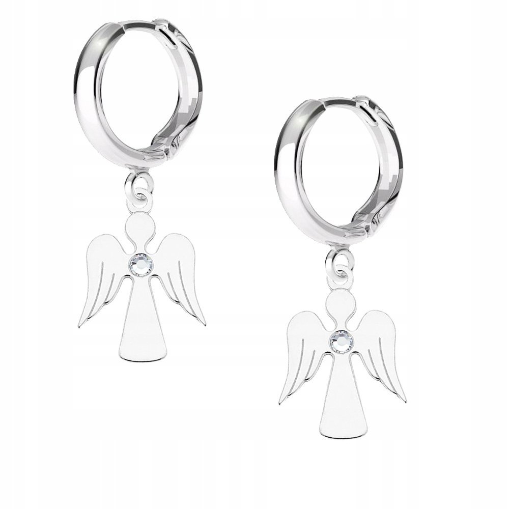 Kolczyki srebrne Aniołek Cyrkonia 925