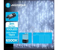 Lampy ogrodowe - Aigostar - LED Zewnętrzny łańcuch świąteczny 100xLED/8 funkcje 4x1m IP44 zimny biały - miniaturka - grafika 1