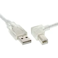 Kable USB - InLine Kabel USB USB-B 1m kątowy Przeźroczysty 34519R - miniaturka - grafika 1