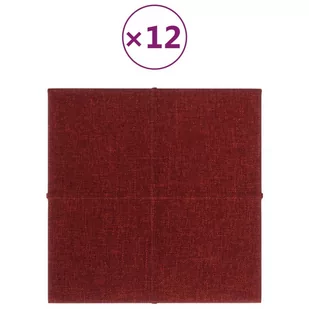 Panele ścienne, 12 szt, kolor wina, 30x30 cm, tkanina, 1,08 m² - Panele ścienne i boazeria - miniaturka - grafika 3