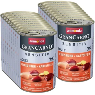 ANIMONDA GranCarno Sensitiv  Adult Dog smak: Kurczak + ziemniaki  18x400g - Mokra karma dla psów - miniaturka - grafika 1