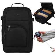 Torebki damskie - Plecak bagaż podręczny do samolotu podróżny torba Wizzair Ryanair 40x20x25 czarny PETERSON + brelok retraktor - miniaturka - grafika 1