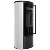 Piece wolnostojące - Piec stalowy ERIK fi 150 5,5 kW ceramika akumulacyjna WHITE NATURAL czarny - miniaturka - grafika 1