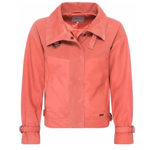 Kurtka damska Pepe Jeans Paulette skórzana różowa-S - Kurtki damskie - miniaturka - grafika 1