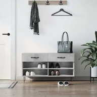 Szafki na buty - vidaXL Ławka na buty betonowa szara 102x35x55 cm materiał drewnopochodny - Ławka na buty - Ławka na buty - Ławka z miejscem do przechowywania - Stojak na buty - miniaturka - grafika 1