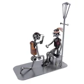 Figurki dekoracyjne - Metalowa figurka Zaręczyny przy ławce. Prezent na rocznicę lub ślub - miniaturka - grafika 1