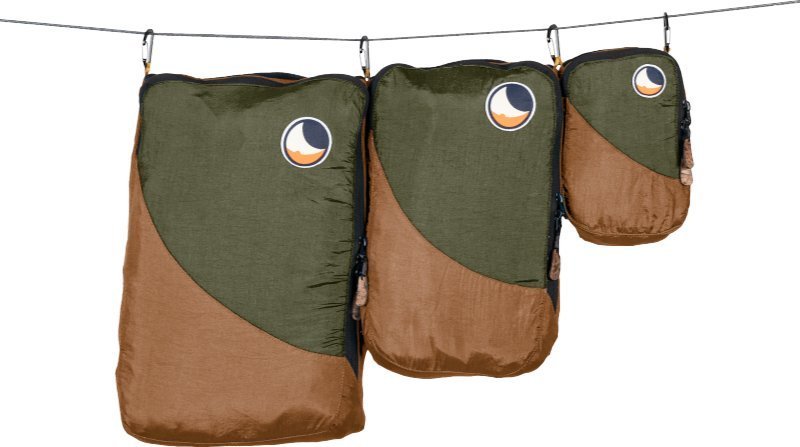 Ticket To The Moon Zestaw 3 organizerów podróżnych TTTM brownagreen