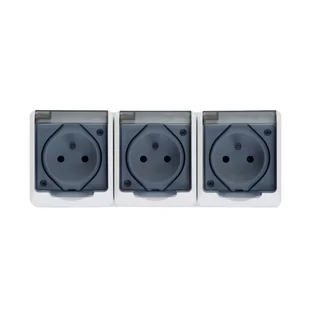 Elektro-Plast Gniazdo Natynkowe N. HERMES potr. bryzgoszczelne IP44 z klapką GN - Gniazdka elektryczne - miniaturka - grafika 2