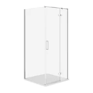 Kabiny prysznicowe - Kabina Prysznicowa Cersanit Jota 80X80X195 kwadratowa prawa transparentny brodzik Tako Slim 4 cm Biały  S601-172 - miniaturka - grafika 1
