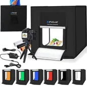 Tła fotograficzne - PULUZ NAMIOT BEZCIENIOWY 60x60cm LED 5500K 60W - miniaturka - grafika 1