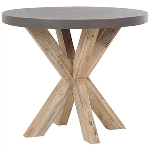 Shumee Okrągły stół ogrodowy imitacja betonu 90 cm szary OLBIA 263245 - Stoły ogrodowe - miniaturka - grafika 1