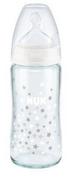 Butelki dla niemowląt - Nuk, Butelka szklana FC+, smoczek silikon, M, 0-6m, 240  ml - miniaturka - grafika 1