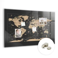 Tablice i flipcharty - Tablica na Magnes - Vintage mapa świata - 90x60 cm - miniaturka - grafika 1