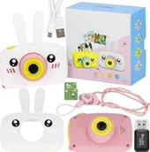 Aparaty Cyfrowe - Springos Aparat dla dzieci cyfrowa kamera full HD z kartą 8 GB różowy UNIWERSALNY - miniaturka - grafika 1