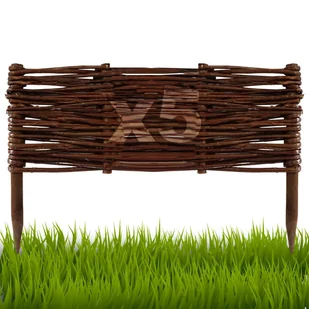 Floranica Płotek wiklinowy 5 szt. Wysokość: 20 cm x 40 cm ogrodzenie, palisada, obramowanie rabat, grządek, trawników, - Ogrodzenia - miniaturka - grafika 1