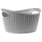 Pojemniki biurowe - Koszyk plastikowy owalny Malm 9L, szary - miniaturka - grafika 1