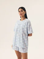 Piżamy damskie - Piżama damska Nubes Henderson jasnoniebieski L - miniaturka - grafika 1