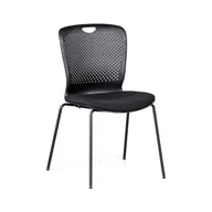 Fotele i krzesła biurowe - B2B Partner Krzesło konferencyjne plastikowe OPEN, czarne, zestaw 4 szt. 432046 - miniaturka - grafika 1