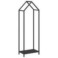 Wózki magazynowe - vidaXL Stojak na drewno opałowe czarny 40x25x120 cm - miniaturka - grafika 1
