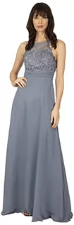Sukienki - ApartFashion Women's APART sukienka wieczorowa z szyfonu i koronki, specjalna sukienka na każdą okazję, dżinsowy niebieski, regularny - grafika 1