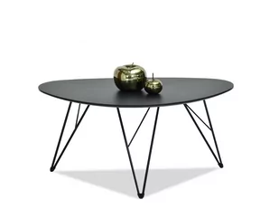 DUŻY STOLIK KAWOWY RAVA XL CZARNY NA CZARNYM STELAŻU DO SALONU - Ławy i stoliki kawowe - miniaturka - grafika 1