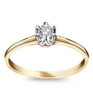 Złoty pierścionek zaręczynowy z brylantem żółte i białe złoto Staviori - Pierścionki - miniaturka - grafika 1