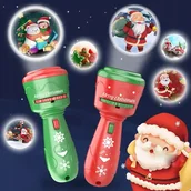 Projektory dla dzieci - Świąteczny Projektor LED Wyjątkowe Efekty Świetlne w Formie Latarki +3 lata - miniaturka - grafika 1