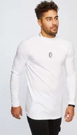 Bluzy męskie - Męska bluza sportowa ze stójką Leif Nelson LN-8285, biały czarny / L - miniaturka - grafika 1